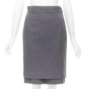 Pre-owned Wool bottoms Oscar De La Renta Pre-owned , Gray , Dames