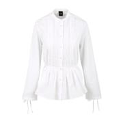 Witte shirts met Koreaanse kraag Aspesi , White , Dames