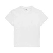 Biologisch Wit Katoenen T-Shirt Ami Paris , White , Heren