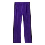 Velours Paarse Katoenmix Sportbroek Needles , Purple , Heren