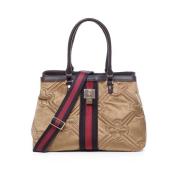 Beige Diamantgestikte Tas met Hangslot Detail V73 , Beige , Dames