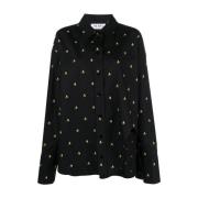 Zwart Logo Print Oversized Shirt The Attico , Black , Dames