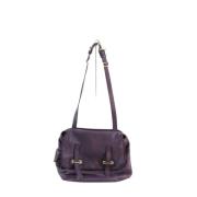 Pre-owned Leather shoulder-bags Saint Laurent Vintage , Purple , Dames