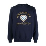 Geborduurde Peace Gold Sweatshirt Casablanca , Blue , Heren