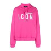 Roze Logo Print Hoodie Dsquared2 , Pink , Dames