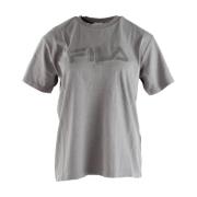 Dames Grijs Katoenen T-shirt Fila , Gray , Dames