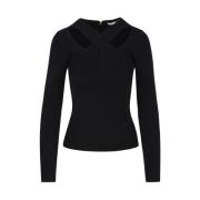 Criss Cross Cutout Sweater Michael Kors , Black , Dames