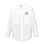 Shirt met logo Moschino , White , Heren