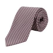 Zijden stropdas met micro-patroon Tom Ford , Pink , Heren