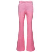 Roze broek met uitlopende pijpen Versace , Pink , Dames