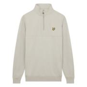 Overlay ¼ Zip Gebreide Trui Lyle & Scott , Gray , Heren