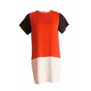 Pre-owned Silk dresses Celine Vintage , Orange , Dames