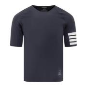 Blauw Compressie T-shirt met 4-strepen Thom Browne , Blue , Heren