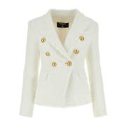 Witte tweed blazer - Klassiek model Balmain , White , Dames
