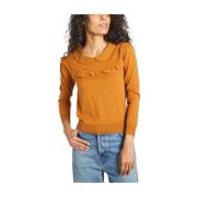 Feminine Ruffled Sweater See by Chloé , Brown , Dames