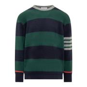 Rugby Stripe Crewneck Sweater Thom Browne , Green , Heren