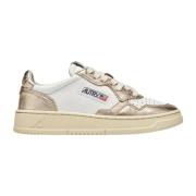 Witte & Gouden Lage Sneakers Autry , White , Dames