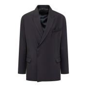 Stijlvolle Blauwe Double-Breasted Blazer Costumein , Blue , Heren