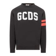 Zwart Logo Crewneck Sweatshirt Gcds , Black , Heren