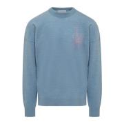 Jacquard Crewneck Sweater JW Anderson , Blue , Heren