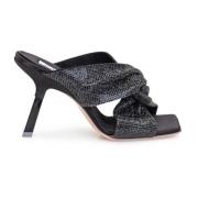 Strass Mule Sandalen Sebastian Milano , Black , Dames