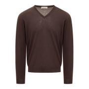 Royal V-Hals Trui Filippo De Laurentiis , Brown , Heren