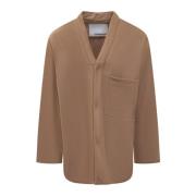 Single-Breasted Blazer voor Mannen Costumein , Brown , Heren