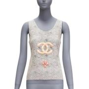 Pre-owned Cotton tops Chanel Vintage , Beige , Dames