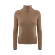 Wollen Polo Hals Trui Max Mara , Brown , Dames