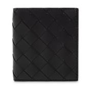 Leren bifold portemonnee Bottega Veneta , Black , Heren