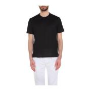 T-shirt in filo Paolo Pecora , Black , Heren