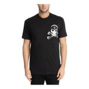 Gestreept Logo T-shirt Philipp Plein , Black , Heren