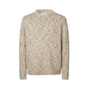 Chunky Gebreide Crew Neck Trui Samsøe Samsøe , Beige , Heren