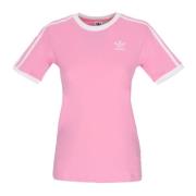 3-Stripes Tee - Streetwear Collectie Adidas , Pink , Dames
