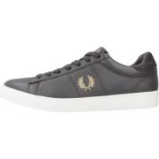 Tumbled Leather Sneakers Fred Perry , Gray , Heren