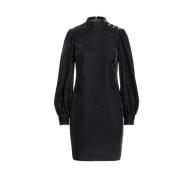 Fluwelen Jurk met Schouderknoop Detail Ralph Lauren , Black , Dames