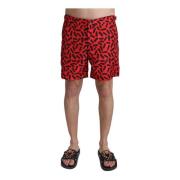 Patroon Print Zwembroek Dolce & Gabbana , Red , Heren