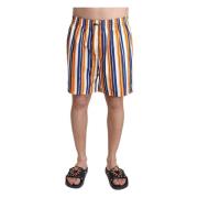 Multicolor Gestreepte Strandkleding Zwemshorts Dolce & Gabbana , Orang...