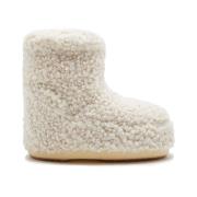 Nep krullende laarzen in crème Moon Boot , Beige , Dames