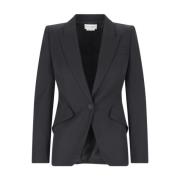 Zwarte blazer met reverskraag en knoopsluiting Alexander McQueen , Bla...