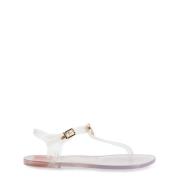 Rubberen Enkelband Flip Flops Love Moschino , White , Dames