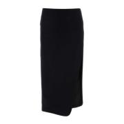 Stijlvolle Zwarte Vilt Midi Rok Ann Demeulemeester , Black , Dames