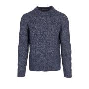 Blauwe Crew Neck Sweater Paolo Fiorillo Capri , Blue , Heren