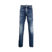 Coolguy Denim Jeans, Vervaagd Blauw met Camel Plaque Dsquared2 , Blue ...