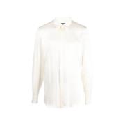 Zijden Satijnen Lange Mouw Martini Blouse Dolce & Gabbana , Beige , He...