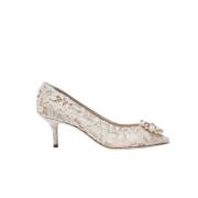 Witte Taormina Pumps met Kristallen Dolce & Gabbana , Beige , Dames