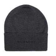 Wollen Logo Hoed Givenchy , Gray , Heren