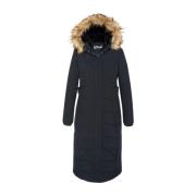 Lange Parka met Afneembare Capuchon Schott NYC , Blue , Dames