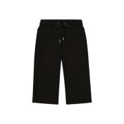 Zwarte Katoenen Jersey Sweat Shorts Dolce & Gabbana , Black , Heren