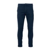 Blauwe Katoenen Broek met Knoop- en Ritssluiting Fay , Blue , Heren